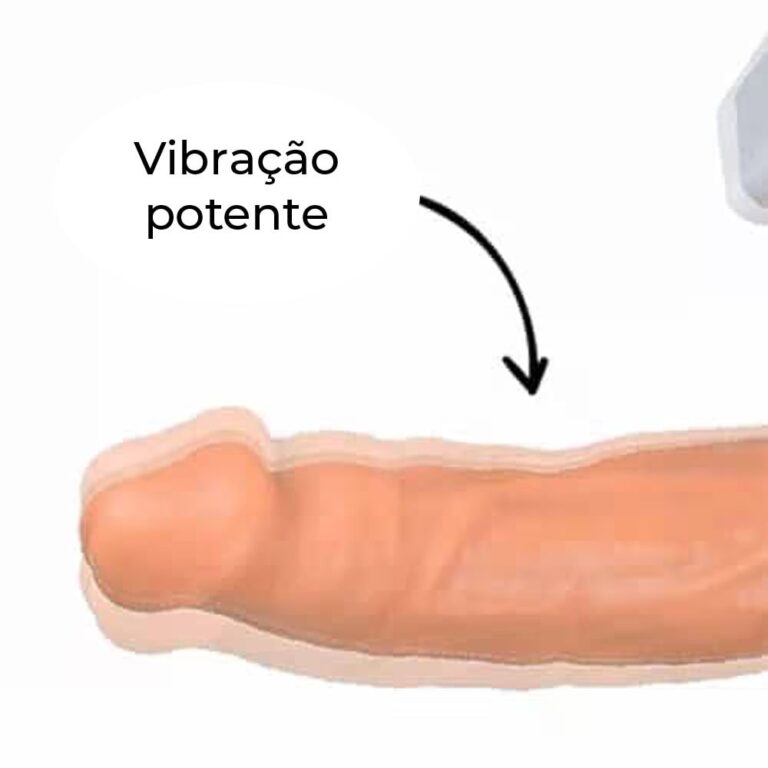 Cinta Peniana Média 15cm x 4cm com Pênis e Vibro Bege - Imagem 6