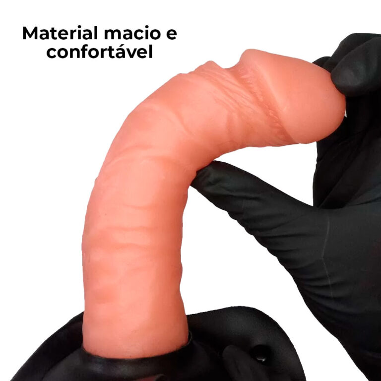 Cinta Peniana Grande 18cm x 3,8cm com Pênis Bege - Imagem 4