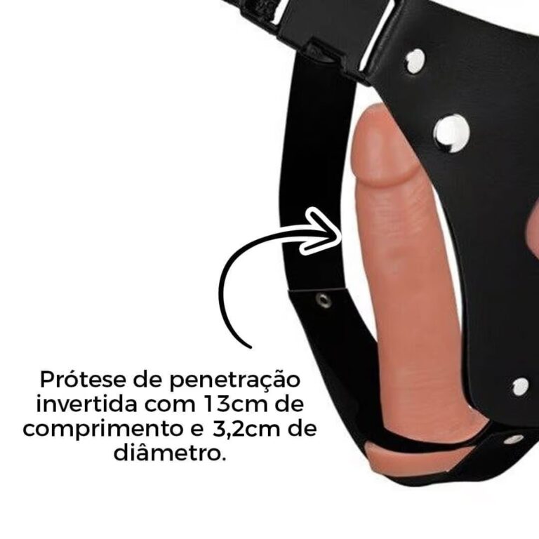 Cinta Peniana Dupla 2 Pênis 15cm x 4cm e 13cm x 3,2cm Bege - Imagem 4