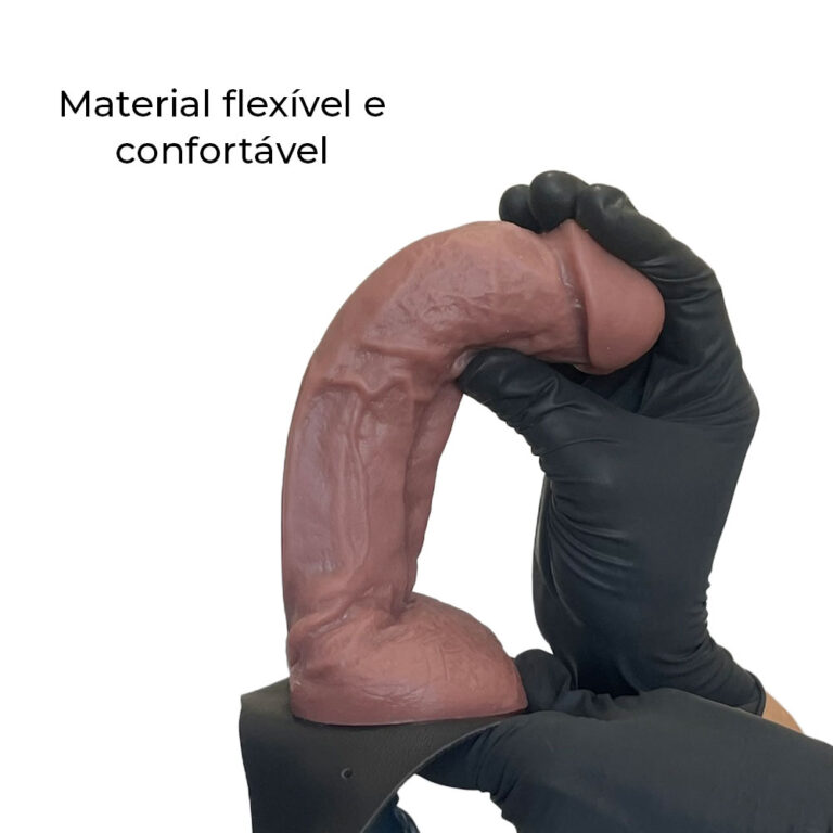 Cinta Peniana Grande 18,5cm x 5cm Marrom com Escroto - Imagem 7