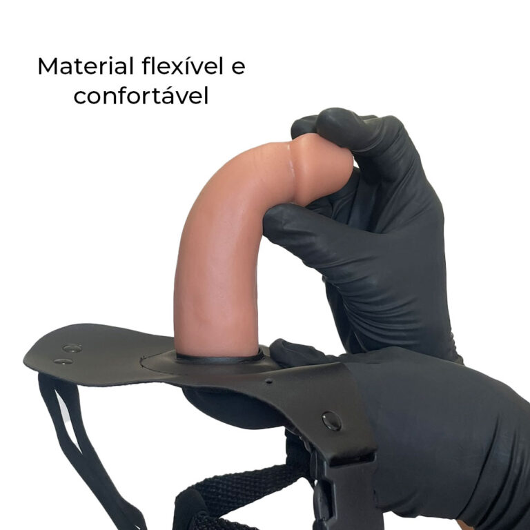 Cinta Peniana Média 14cm x 4cm com Pênis Bege - Imagem 7