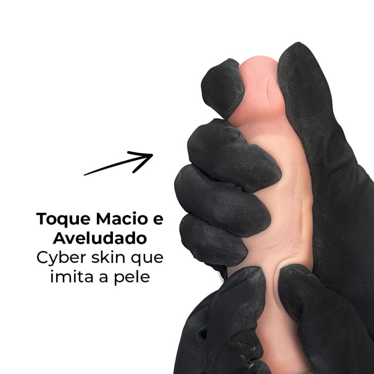 Cinta Peniana Realista Cyberskin 14,5cm x 3,5cm Bege - Imagem 7