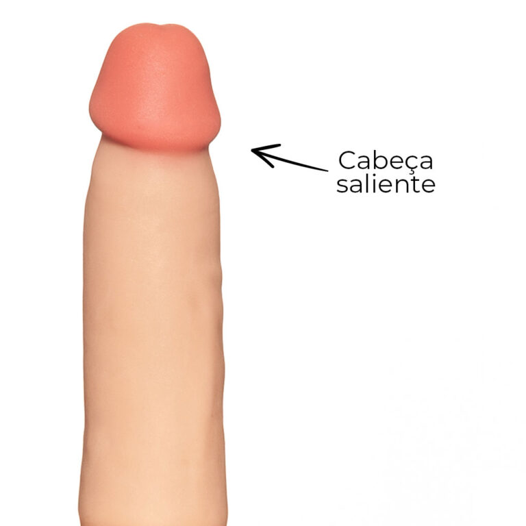 Cinta Peniana Realista Cyberskin 14,5cm x 3,5cm Bege - Imagem 15