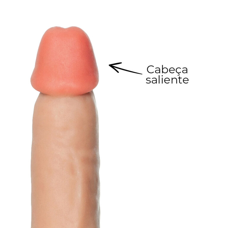 Cinta Peniana Realista Cyberskin 17,5cm x 3,5cm Bege - Imagem 15