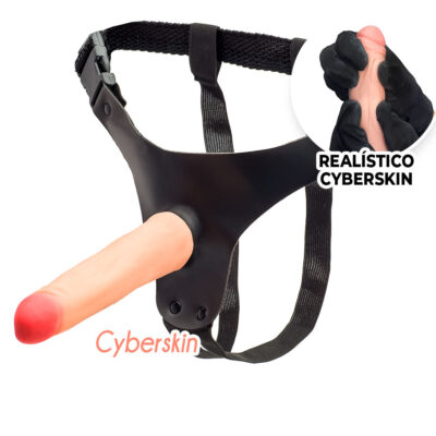 Cinta Peniana Realista Cyberskin 14cm x 2,5cm Bege