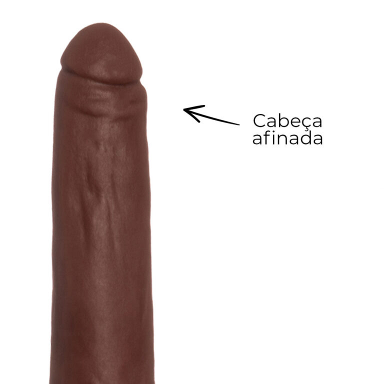 Cinta Peniana Realista Cyberskin 14cm x 2,5cm Marrom - Imagem 14