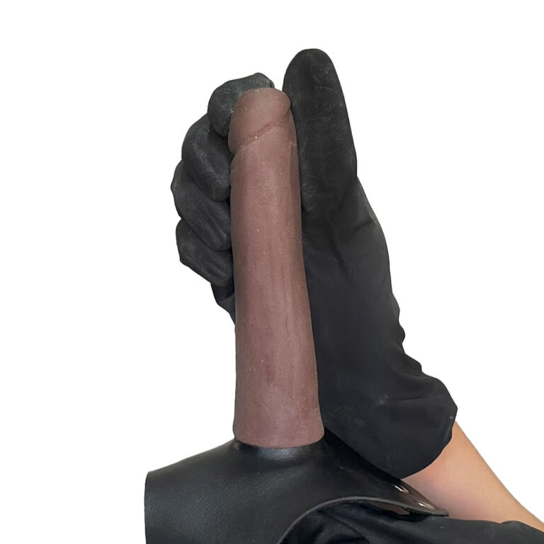 Cinta Peniana Realista Cyberskin 14cm x 2,5cm Marrom - Imagem 5