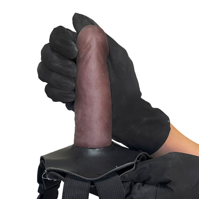 Cinta Peniana Realista Cyberskin 13cm x 3,5cm Marrom - Imagem 6