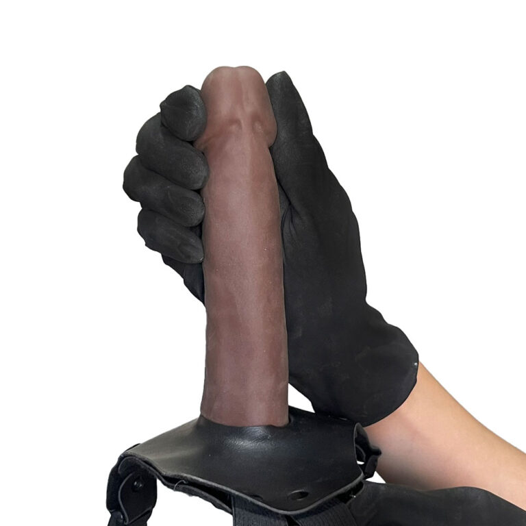 Cinta Peniana Realista Cyberskin 17,5cm x 3,5cm Marrom - Imagem 6