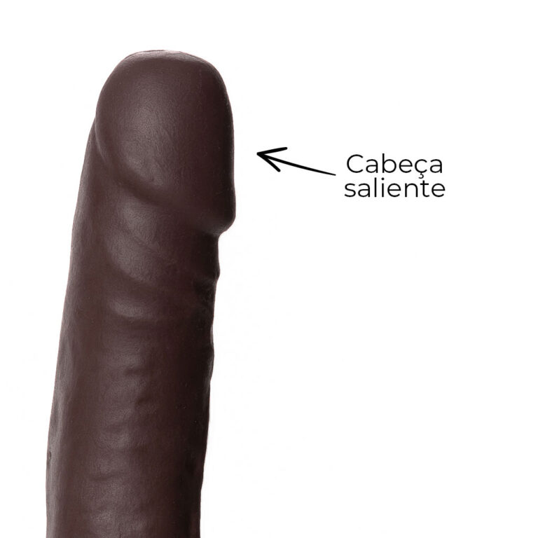 Cinta Peniana Realista Cyberskin 18,5cm x 4cm Marrom - Imagem 9