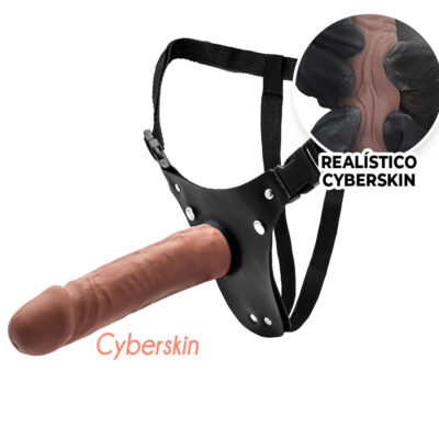 Cinta Peniana Realista Cyberskin 18,5cm x 4cm Marrom