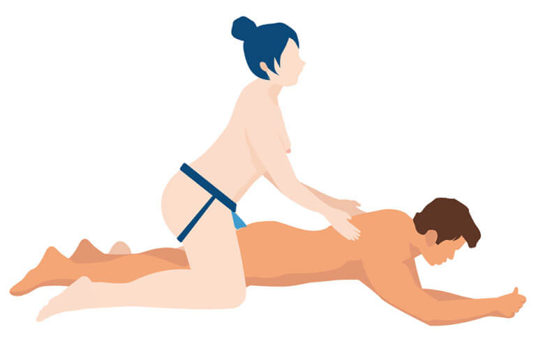 posição pegging de bruços