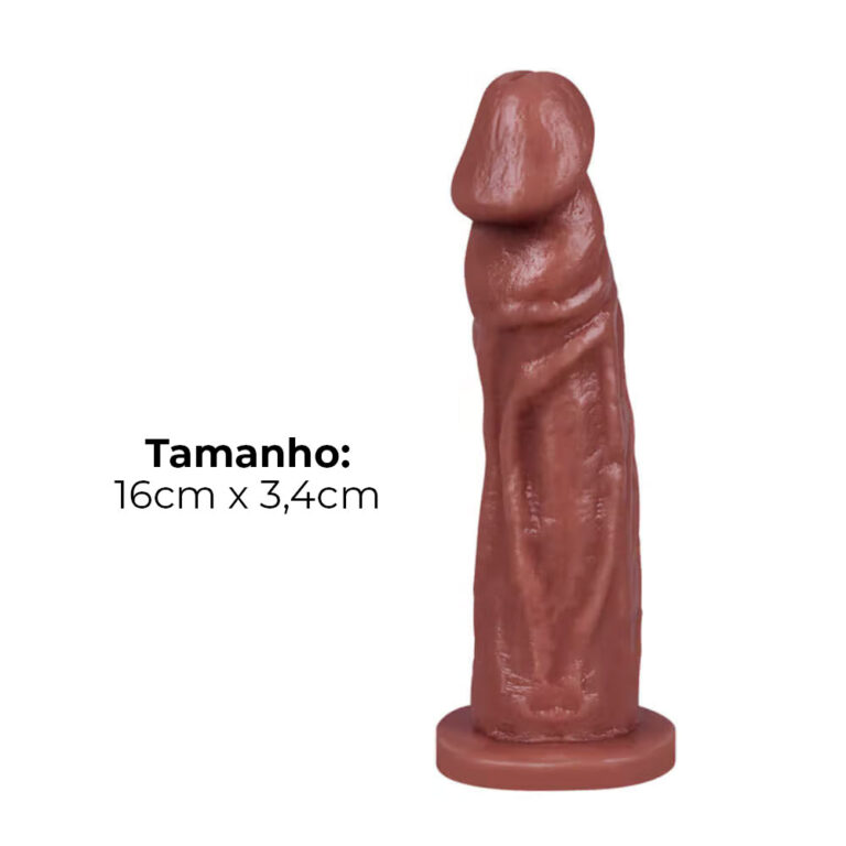 Pênis Médio 16cm x 3,4cm Marrom - Imagem 3