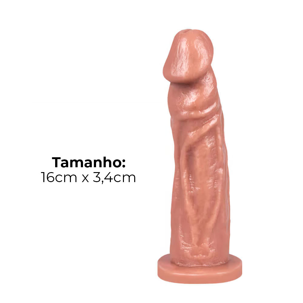 Pênis Médio 16cm x 3,4cm Bege - Imagem 3