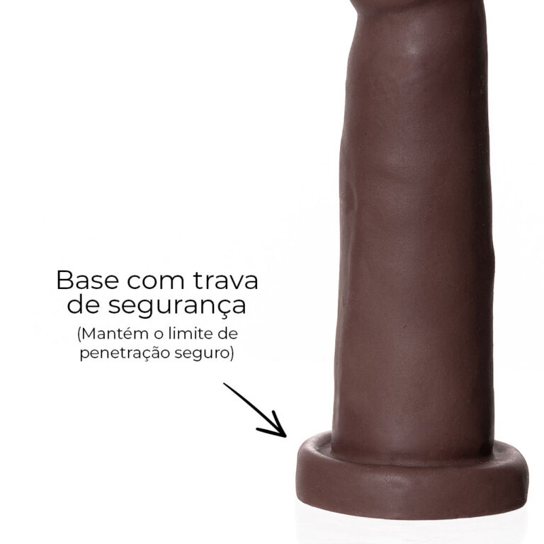 Pênis Médio 14,5cm x 3,5cm Realista Cyberskin Marrom - Imagem 11
