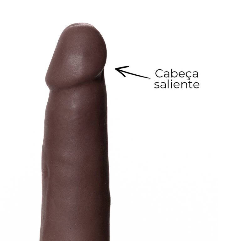 Pênis Médio 14,5cm x 3,5cm Realista Cyberskin Marrom - Imagem 9