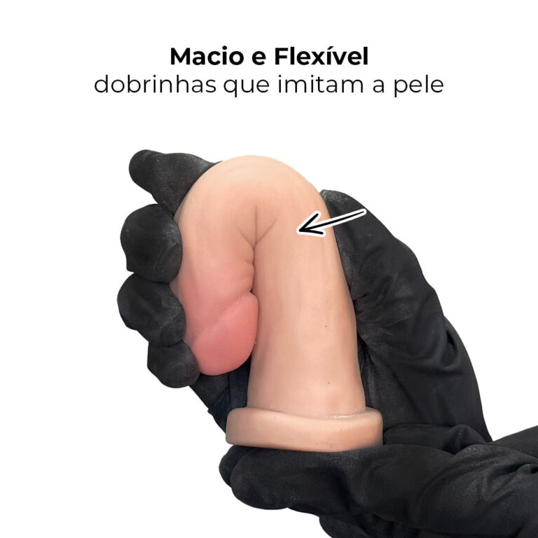 Pênis Pequeno 14cm x 2,5cm Realista Cyberskin Bege - Imagem 8