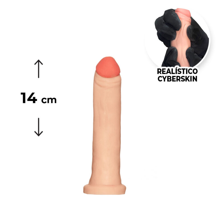 Pênis Pequeno 14cm x 2,5cm Realista Cyberskin Bege