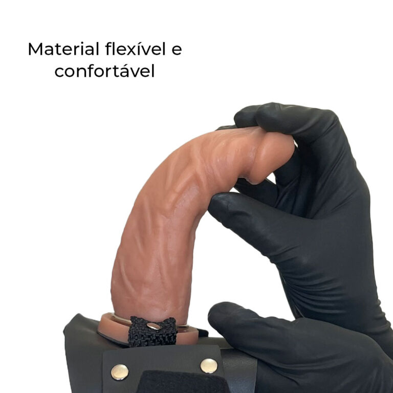 Cinta Peniana de Coxa 16cm x 3,4cm com Vibro Bege - Imagem 7