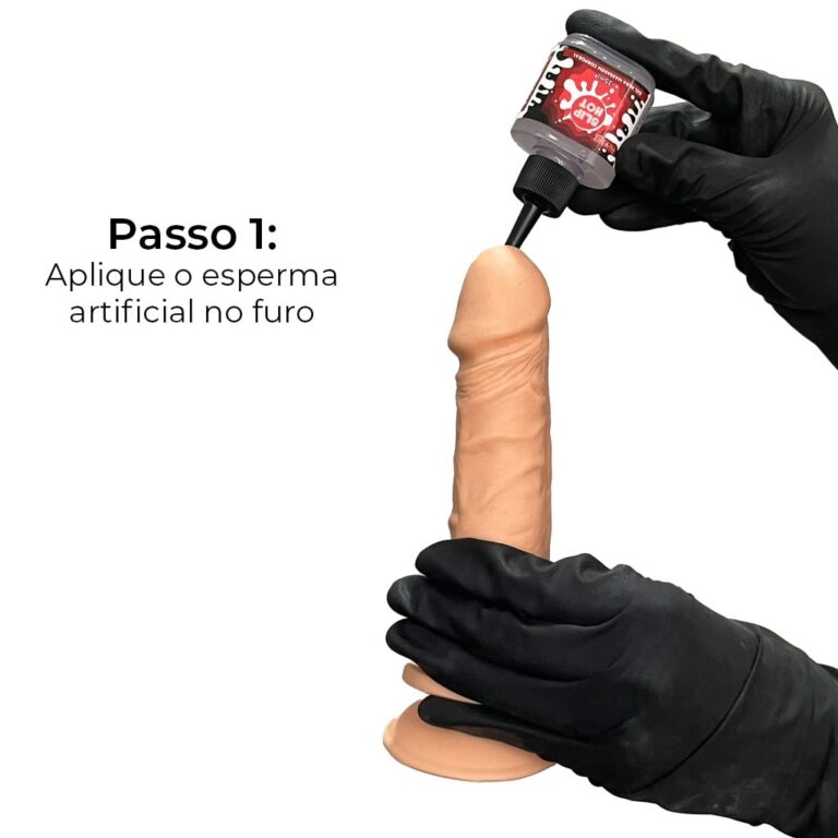 Pênis Médio 16,5cm x 3,6cm COM EJACULAÇÃO ARTIFICIAL Bege - Imagem 7