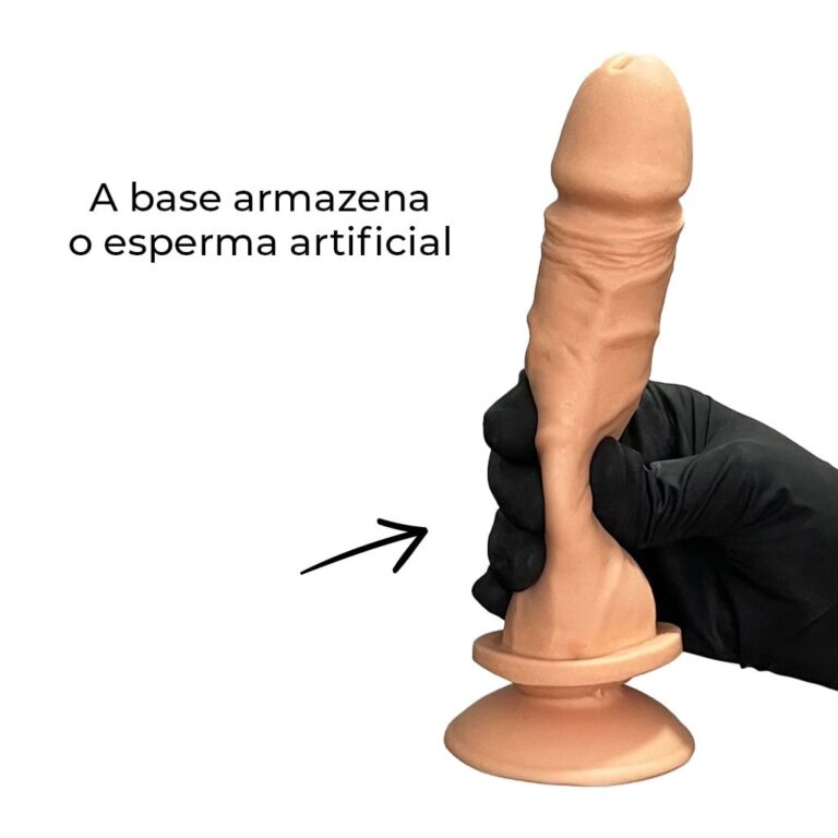 Pênis Médio 16,5cm x 3,6cm COM EJACULAÇÃO ARTIFICIAL Bege - Imagem 5