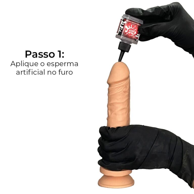 Pênis Grande 19cm x 3,5cm COM EJACULAÇÃO ARTIFICIAL Bege - Imagem 7