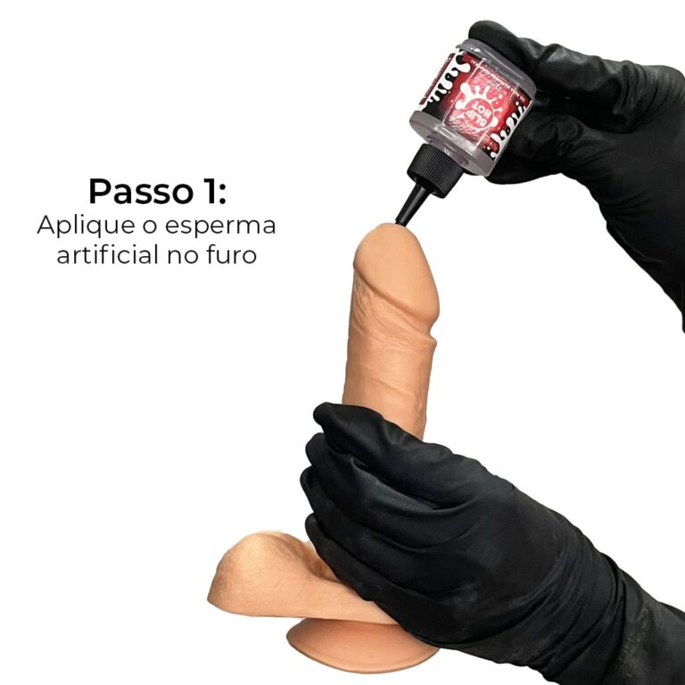 Pênis Médio 16cm x 3,5cm COM EJACULAÇÃO ARTIFICIAL Bege com Escroto - Imagem 8