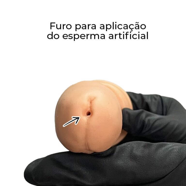 Pênis Médio 16cm x 3,5cm COM EJACULAÇÃO ARTIFICIAL Bege com Escroto - Imagem 4