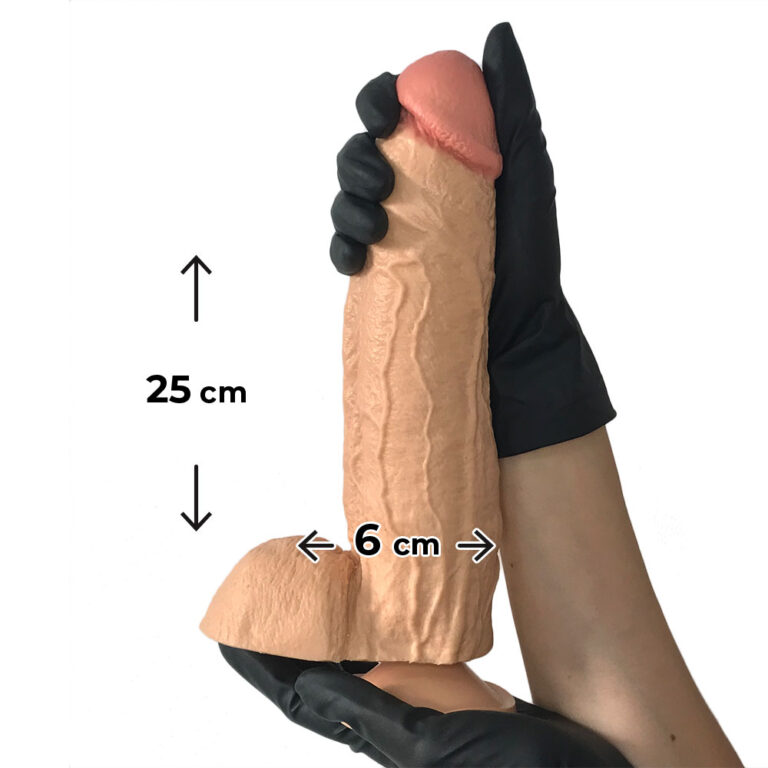 Pênis Grande 25cm x 6cm com Ventosa Bege - Imagem 4