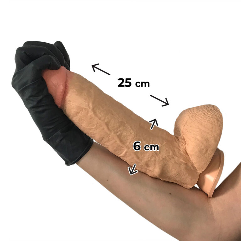 Pênis Grande 25cm x 6cm com Ventosa Bege - Imagem 3