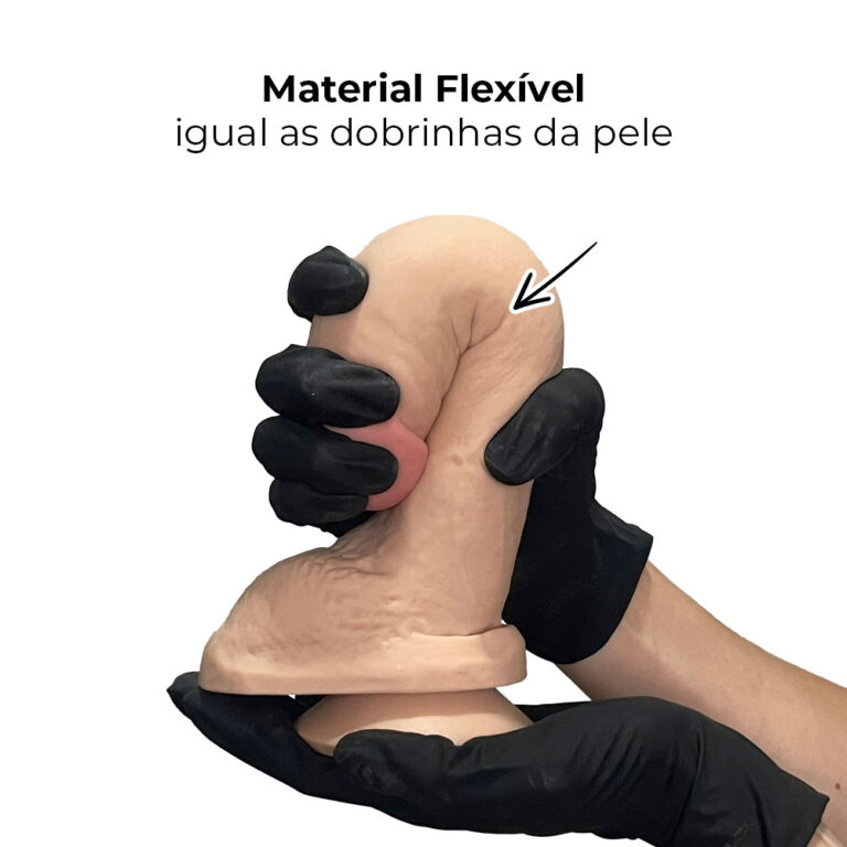 Pênis Grande 22cm x 4,5cm Realista Cyberskin Bege com Ventosa - Imagem 8