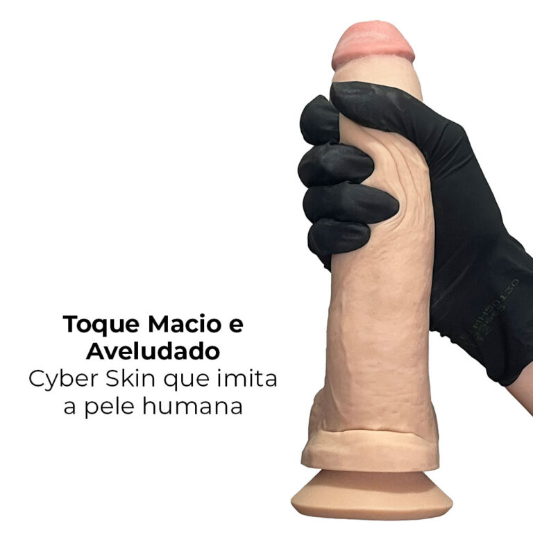 Pênis Grande 22cm x 4,5cm Realista Cyberskin Bege com Ventosa - Imagem 7