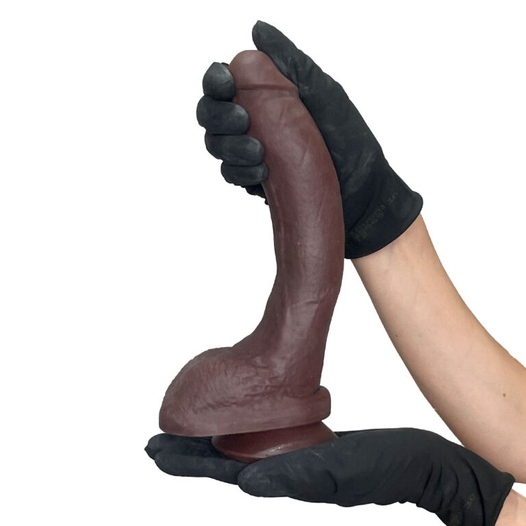 Pênis Grande 22cm x 4,5cm Realista Cyberskin Marrom com Ventosa - Imagem 5