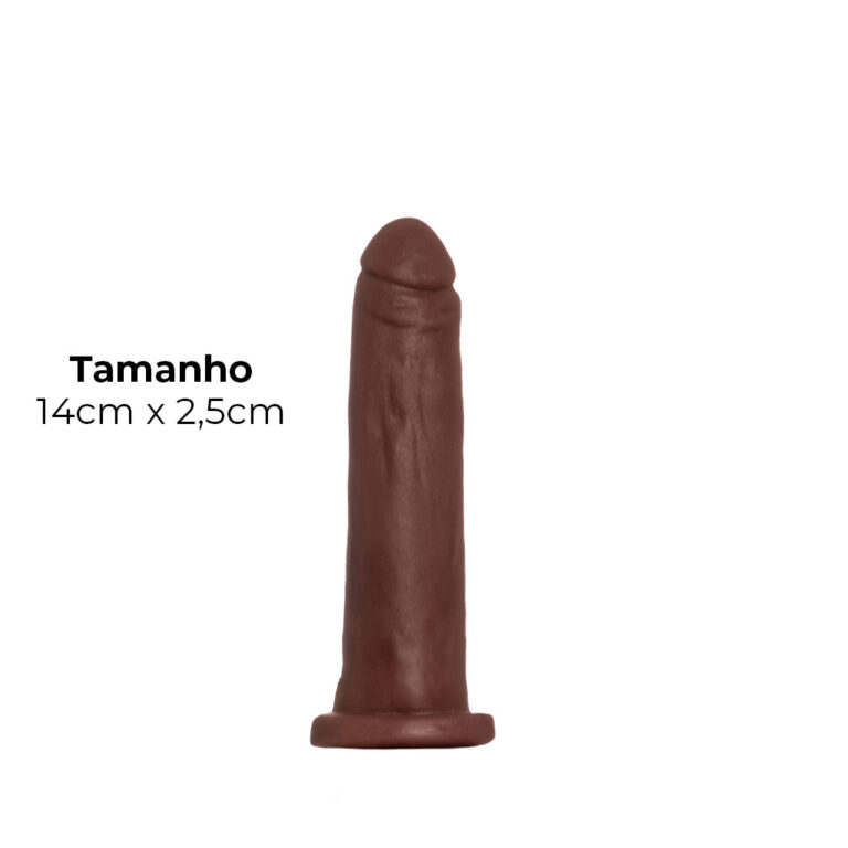 Pênis Pequeno 14cm x 2,5cm Realista Cyberskin Marrom - Imagem 3
