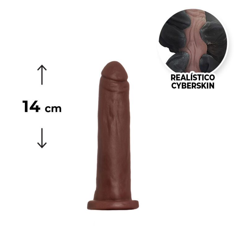Pênis Pequeno 14cm x 2,5cm Realista Cyberskin Marrom