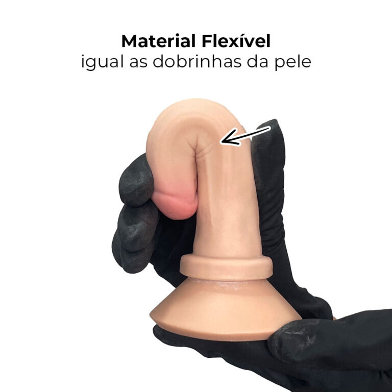 Pênis Pequeno 14cm x 2,5cm Realista Cyberskin Bege com Ventosa - Imagem 8