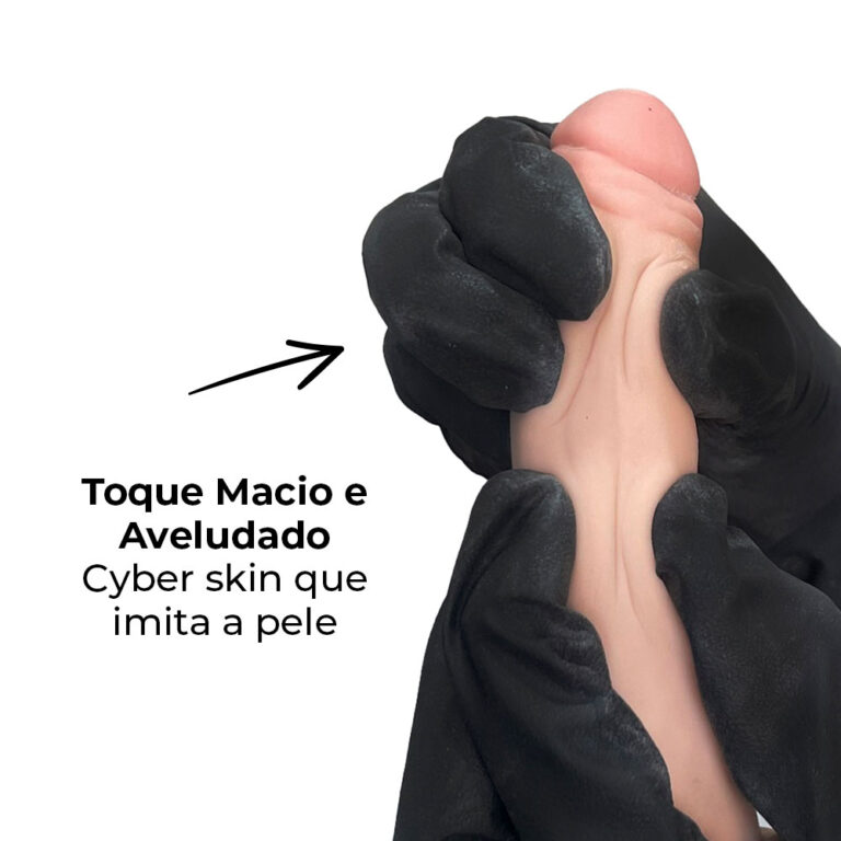 Pênis Pequeno 14cm x 2,5cm Realista Cyberskin Bege com Ventosa - Imagem 7