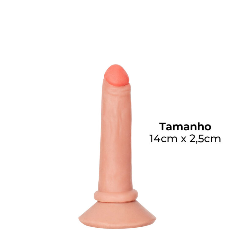 Pênis Pequeno 14cm x 2,5cm Realista Cyberskin Bege com Ventosa - Imagem 3