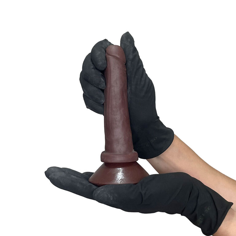 Pênis Pequeno 14cm x 2,5cm Realista Cyberskin Marrom com Ventosa - Imagem 5