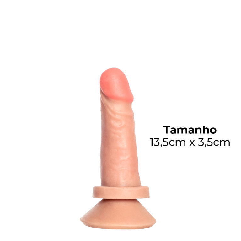 Pênis Pequeno 13,5cm x 3,5cm Realista Cyberskin Bege com Ventosa - Imagem 3
