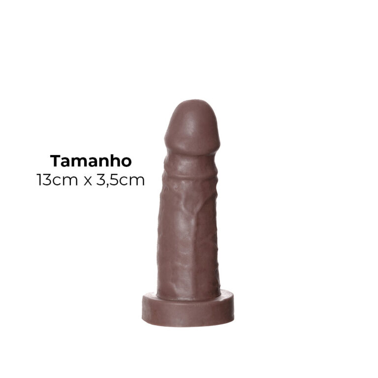 Pênis Pequeno 13cm x 3,5cm Realista Cyberskin Marrom - Imagem 3