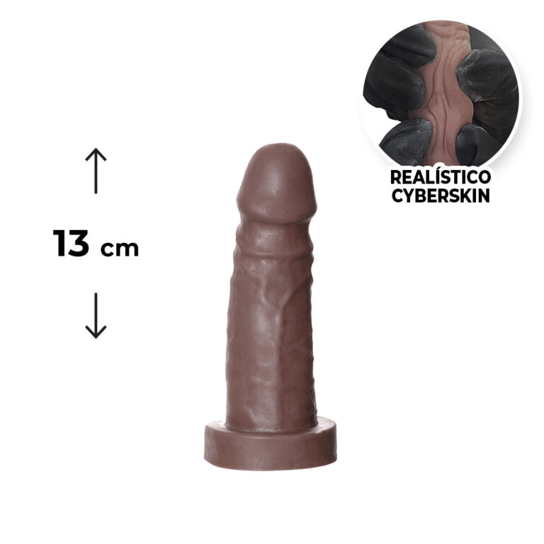 Pênis Pequeno 13cm x 3,5cm Realista Cyberskin Marrom