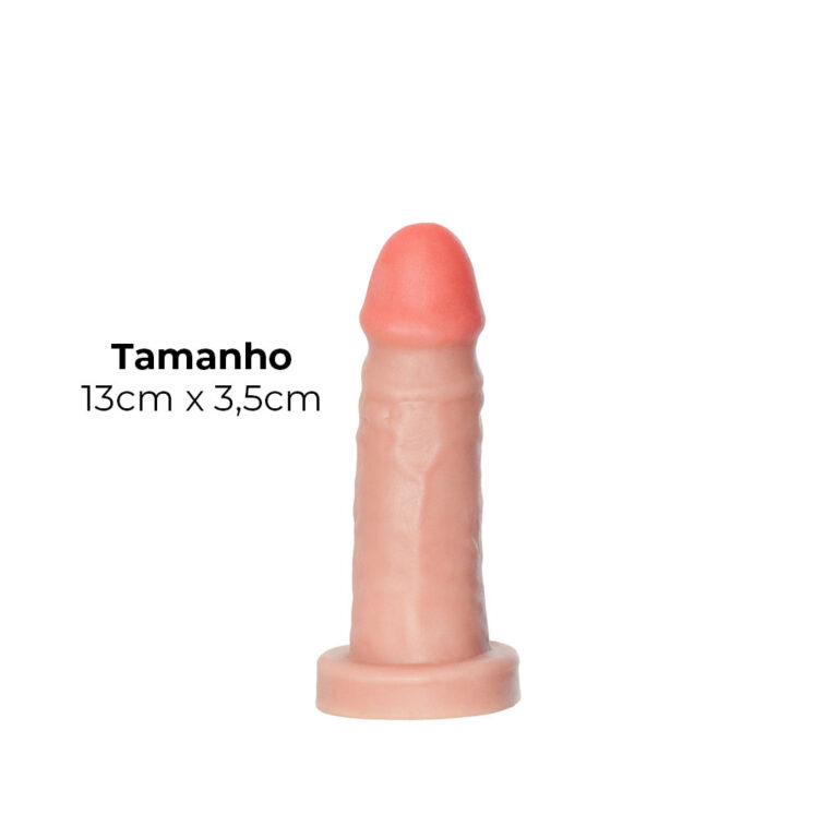 Pênis Pequeno 13cm x 3,5cm Realista Cyberskin Bege - Imagem 3