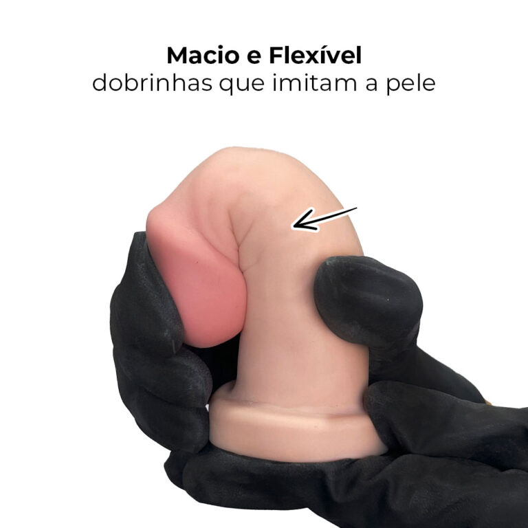 Pênis Pequeno 13cm x 3,5cm Realista Cyberskin Bege - Imagem 8