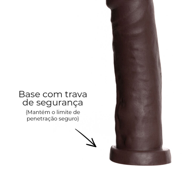 Pênis Médio 18,5cm x 4cm Realista Cyberskin Marrom - Imagem 11
