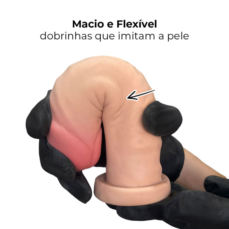 Pênis Médio 18,5cm x 4cm Realista Cyberskin Bege - Imagem 8