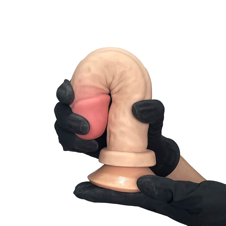 Pênis Médio 19cm x 4cm Realista Cyberskin Bege com Ventosa - Imagem 12