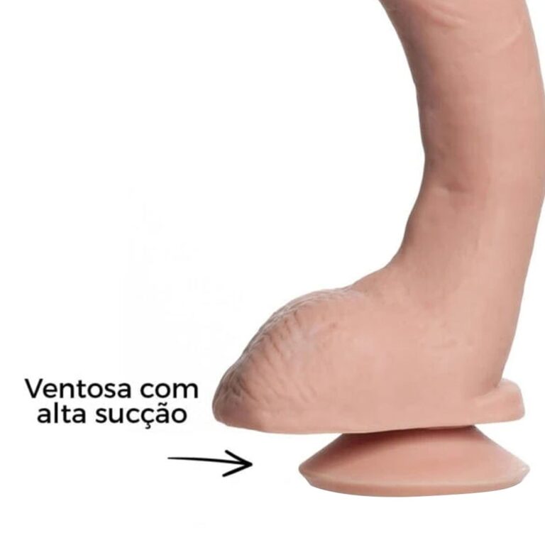 Pênis Grande 22cm x 4,5cm Realista Cyberskin Bege com Ventosa - Imagem 11
