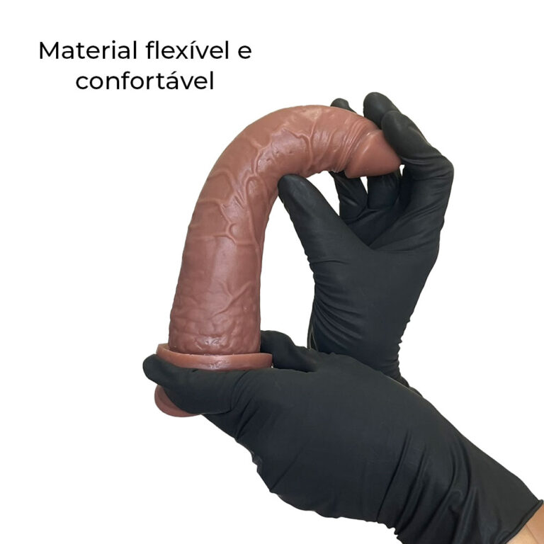 Pênis Grande 19cm x 3,8cm Marrom com Ventosa e Vibro - Imagem 7