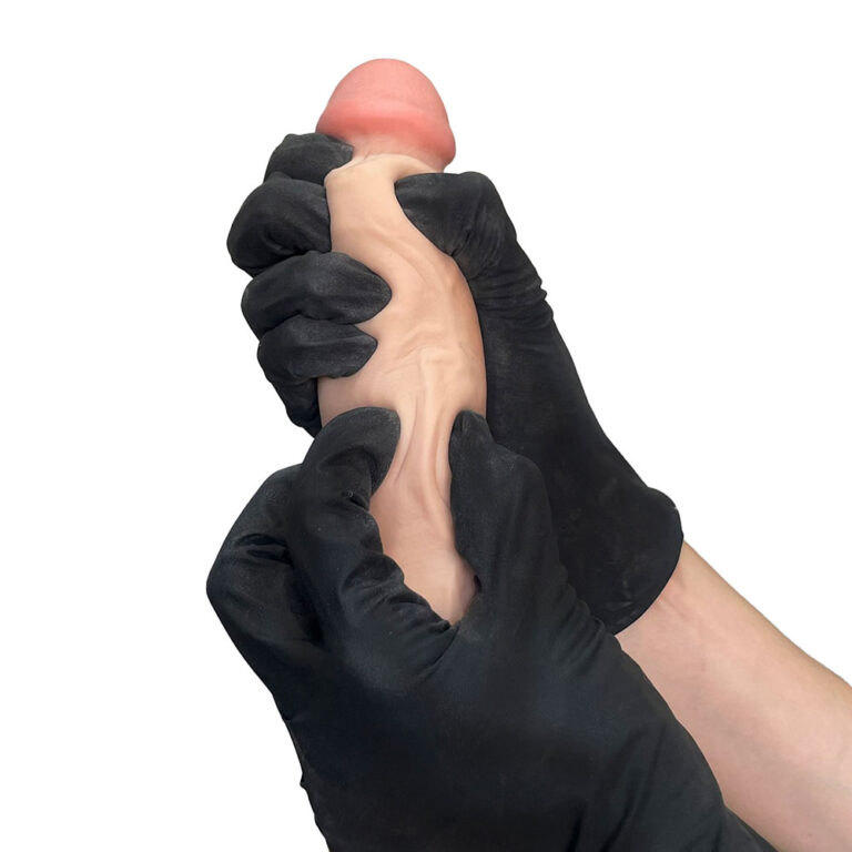 Pênis Grande 19,5cm x 4,5cm Realista Cyberskin Bege com Vibro e Escroto - Imagem 10